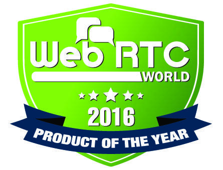 WEB RTC digital award plaque for 2016 Product of the Year
